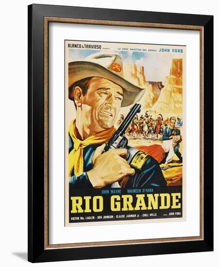 Rio Grande, Mexican Movie Poster, 1950-null-Framed Art Print