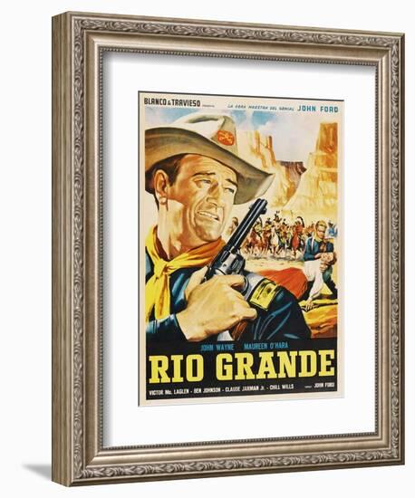 Rio Grande, Mexican Movie Poster, 1950-null-Framed Art Print