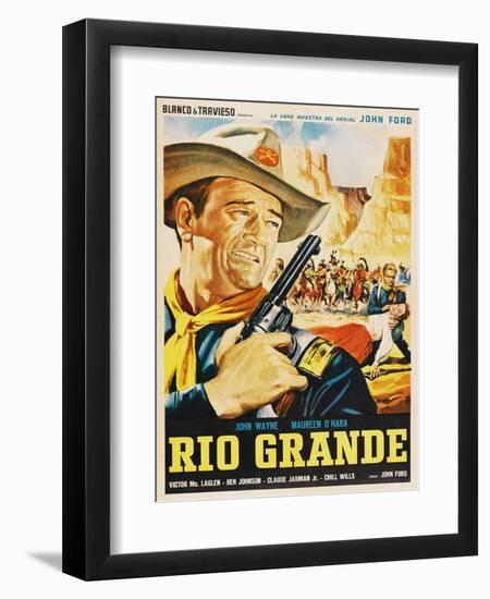 Rio Grande, Mexican Movie Poster, 1950-null-Framed Art Print