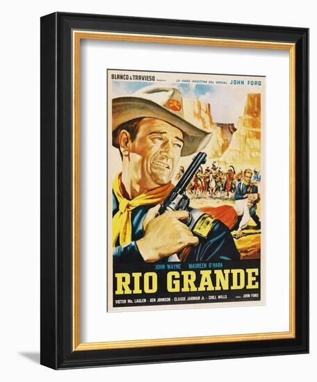 Rio Grande, Mexican Movie Poster, 1950-null-Framed Art Print