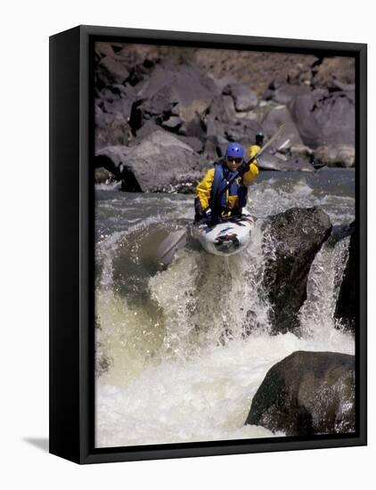 Rio Grande River Kayaking, New Mexico, USA-Lee Kopfler-Framed Premier Image Canvas