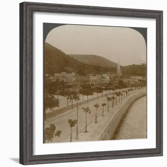 'Rio Janeiro's 5 mile quay, encircling world's largest land-locked bay', c1900-Unknown-Framed Photographic Print