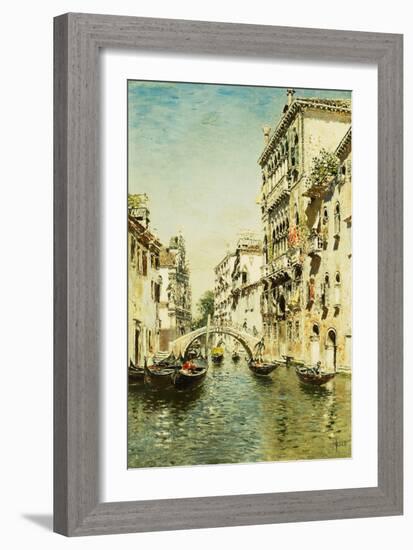 Rio Santa Marina (Oil on Panel)-Martin Rico y Ortega-Framed Giclee Print