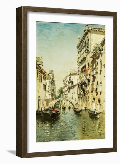 Rio Santa Marina (Oil on Panel)-Martin Rico y Ortega-Framed Giclee Print