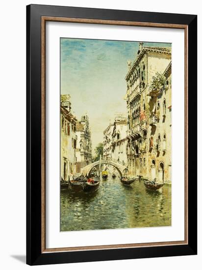 Rio Santa Marina (Oil on Panel)-Martin Rico y Ortega-Framed Giclee Print