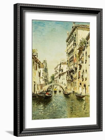 Rio Santa Marina (Oil on Panel)-Martin Rico y Ortega-Framed Giclee Print