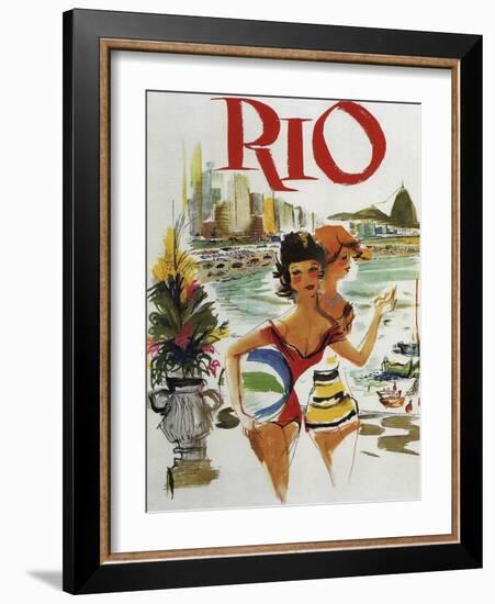 Rio Travel Poster-null-Framed Giclee Print