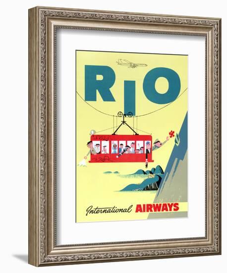 "Rio" Vintage Travel Poster, International Airways-Piddix-Framed Art Print