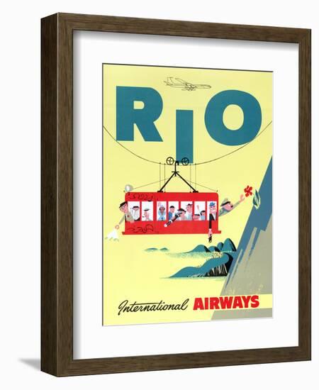 "Rio" Vintage Travel Poster, International Airways-Piddix-Framed Art Print