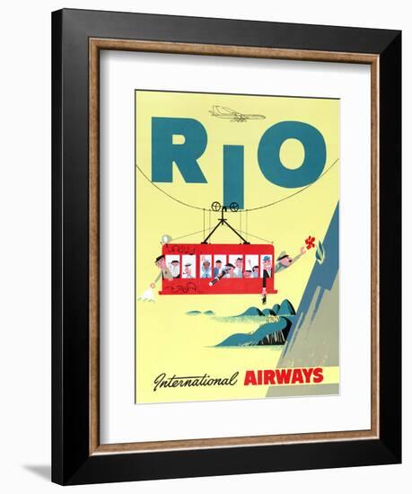 "Rio" Vintage Travel Poster, International Airways-Piddix-Framed Art Print