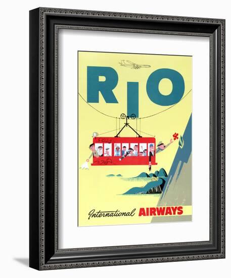 "Rio" Vintage Travel Poster, International Airways-Piddix-Framed Art Print