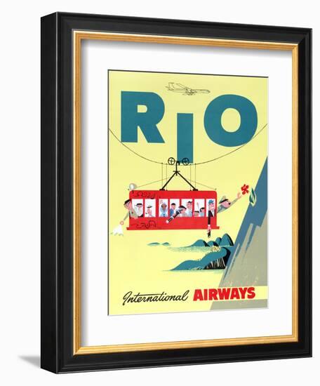 "Rio" Vintage Travel Poster, International Airways-Piddix-Framed Art Print