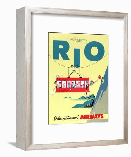 "Rio" Vintage Travel Poster, International Airways-Piddix-Framed Art Print