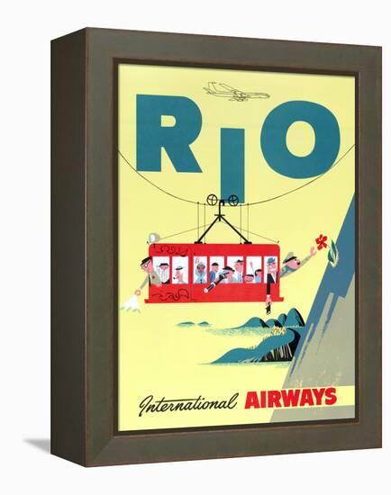 "Rio" Vintage Travel Poster, International Airways-Piddix-Framed Stretched Canvas