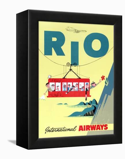 "Rio" Vintage Travel Poster, International Airways-Piddix-Framed Stretched Canvas