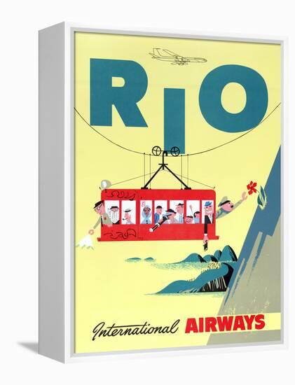 "Rio" Vintage Travel Poster, International Airways-Piddix-Framed Stretched Canvas