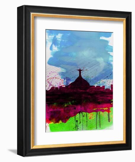 Rio Watercolor Skyline-NaxArt-Framed Art Print