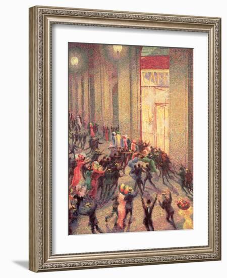 Riot in the Galleria, 1909-Umberto Boccioni-Framed Giclee Print