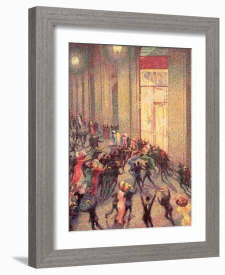 Riot in the Galleria, 1909-Umberto Boccioni-Framed Giclee Print