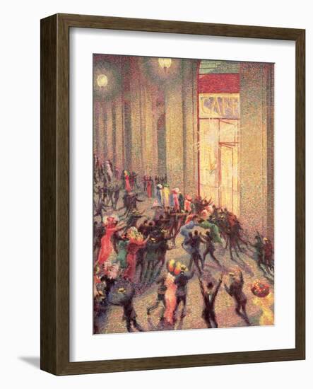 Riot in the Galleria, 1909-Umberto Boccioni-Framed Giclee Print