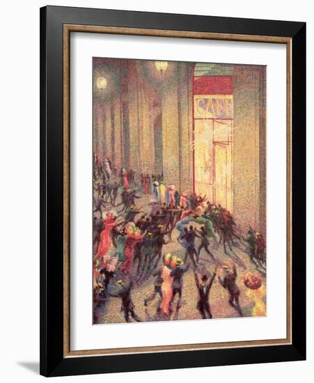 Riot in the Galleria, 1909-Umberto Boccioni-Framed Giclee Print