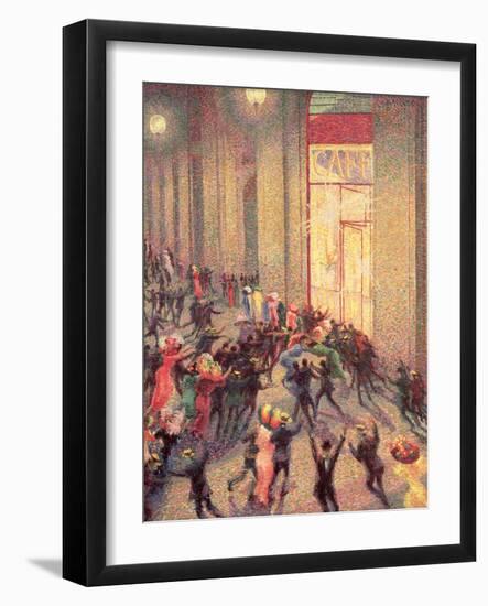 Riot in the Galleria, 1909-Umberto Boccioni-Framed Giclee Print