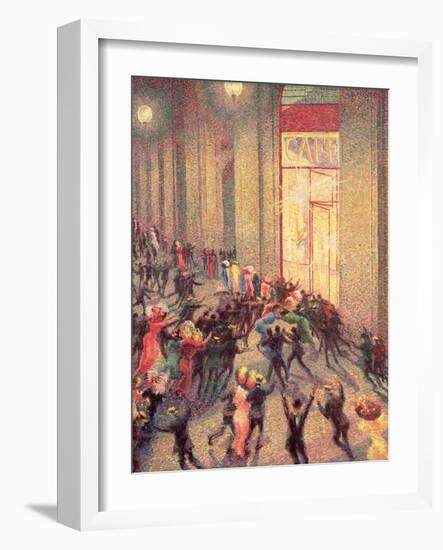 Riot in the Galleria, 1909-Umberto Boccioni-Framed Giclee Print