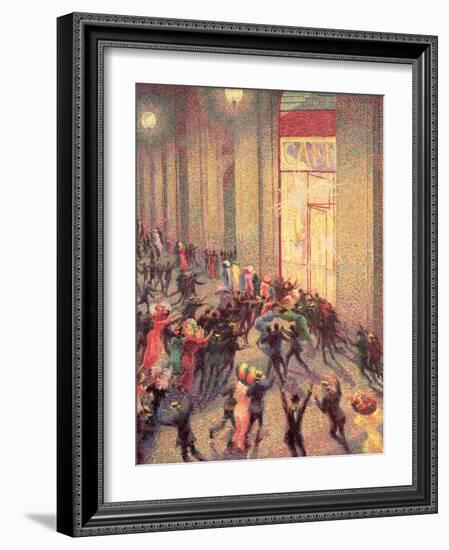 Riot in the Galleria, 1909-Umberto Boccioni-Framed Giclee Print