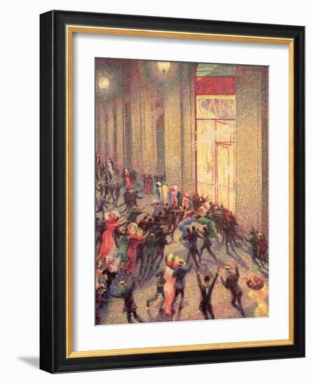 Riot in the Galleria, 1909-Umberto Boccioni-Framed Giclee Print