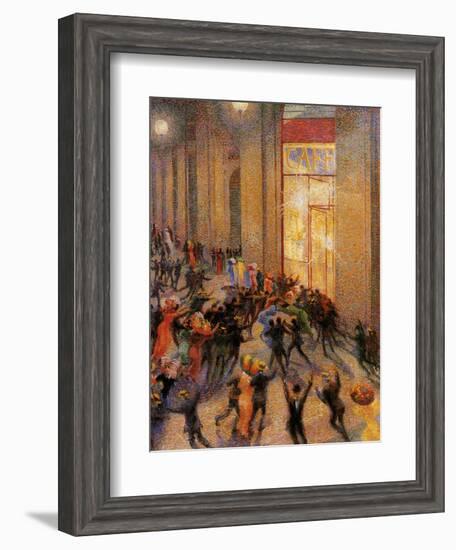 Riot in the Galleria-Umberto Boccioni-Framed Giclee Print