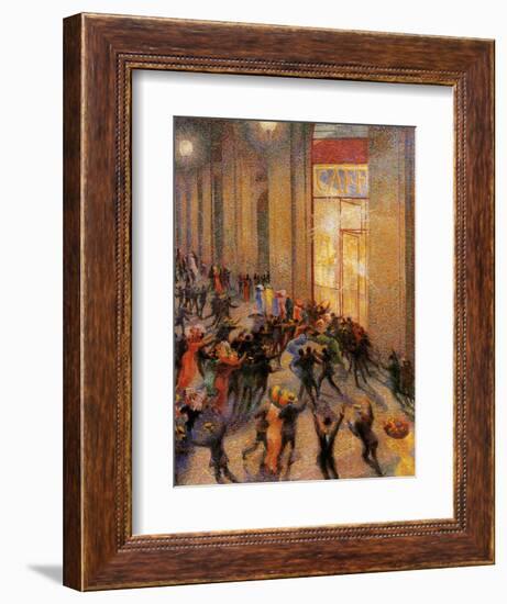 Riot in the Galleria-Umberto Boccioni-Framed Giclee Print