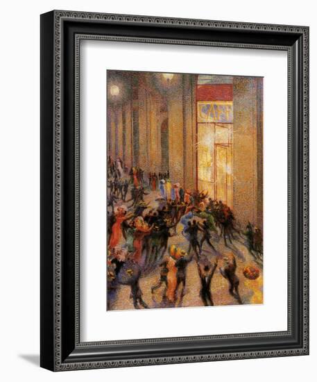 Riot in the Galleria-Umberto Boccioni-Framed Giclee Print