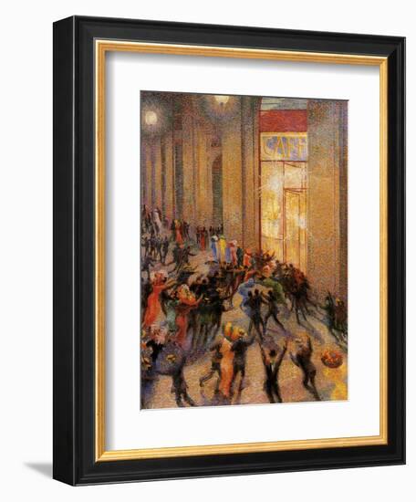 Riot in the Galleria-Umberto Boccioni-Framed Giclee Print