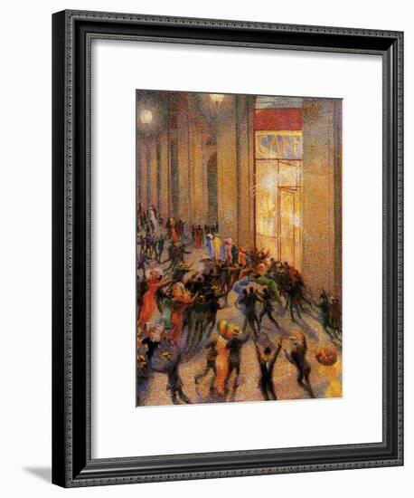 Riot in the Galleria-Umberto Boccioni-Framed Giclee Print