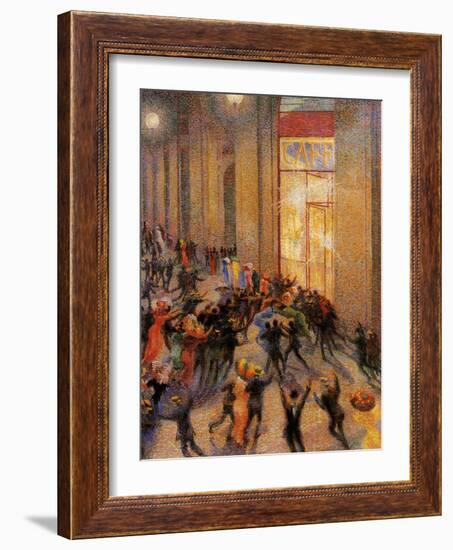 Riot in the Galleria-Umberto Boccioni-Framed Giclee Print