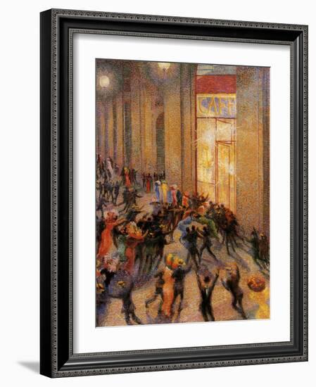 Riot in the Galleria-Umberto Boccioni-Framed Giclee Print