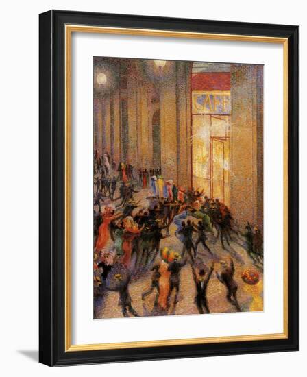 Riot in the Galleria-Umberto Boccioni-Framed Giclee Print