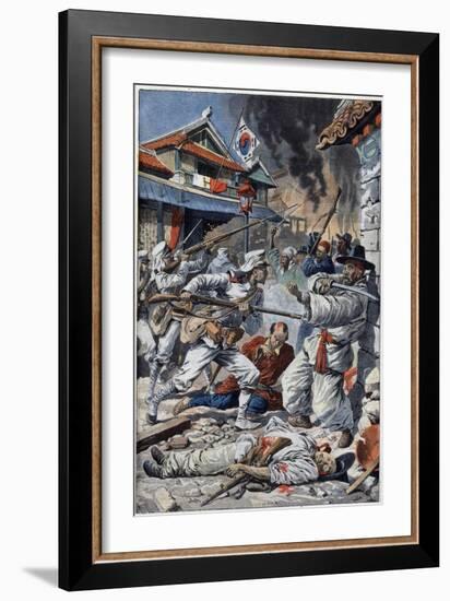 Riots in Korea against Japaneses-Stefano Bianchetti-Framed Giclee Print