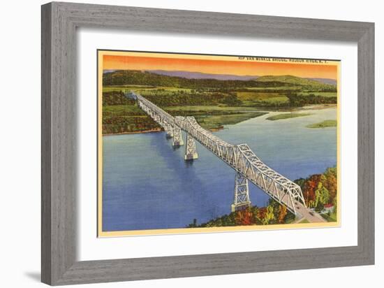 Rip Van Winkle Bridge, Hudson River, New York-null-Framed Art Print