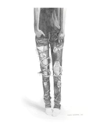 jeans with drawings
