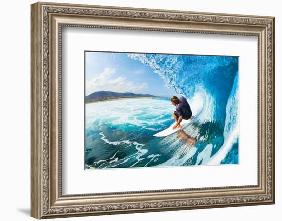 Rippin' the Mad Maui Curls-null-Framed Art Print