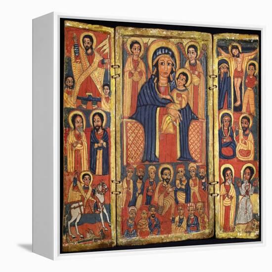 Risen Jesus, Apostles and St George and Dragon on Left-null-Framed Premier Image Canvas