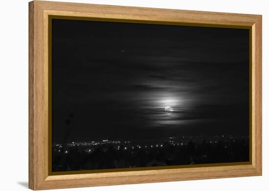 Rising full moon, Munich Germany-Benjamin Engler-Framed Premier Image Canvas