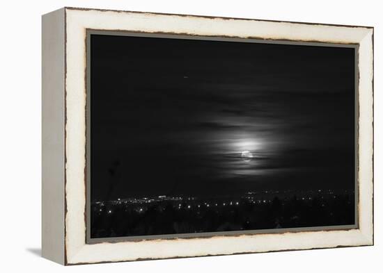 Rising full moon, Munich Germany-Benjamin Engler-Framed Premier Image Canvas