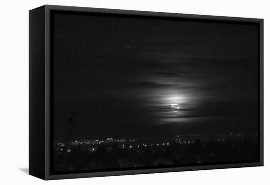 Rising full moon, Munich Germany-Benjamin Engler-Framed Premier Image Canvas