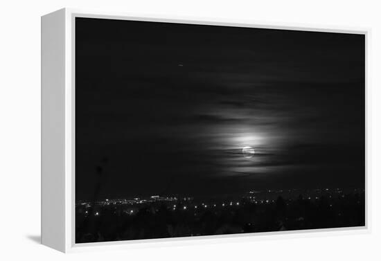 Rising full moon, Munich Germany-Benjamin Engler-Framed Premier Image Canvas