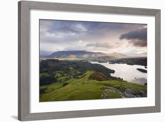 Rising Sun Lights Up Fells of Skiddaw and Blencartha, Lake District Nat'l Pk, Cumbria, England, UK-Julian Elliott-Framed Photographic Print