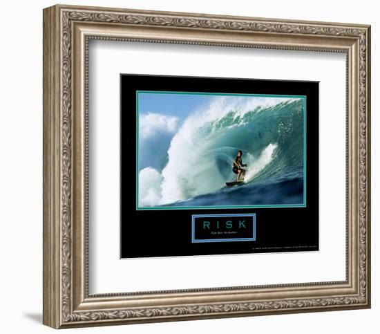 Risk: Surfer-null-Framed Art Print