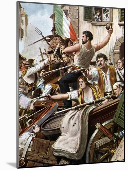 Risorgimento: the Five Days of Milan (Cinque Giornate Di Milano) (18-22 March 1848): it is One of T-Tancredi Scarpelli-Mounted Giclee Print