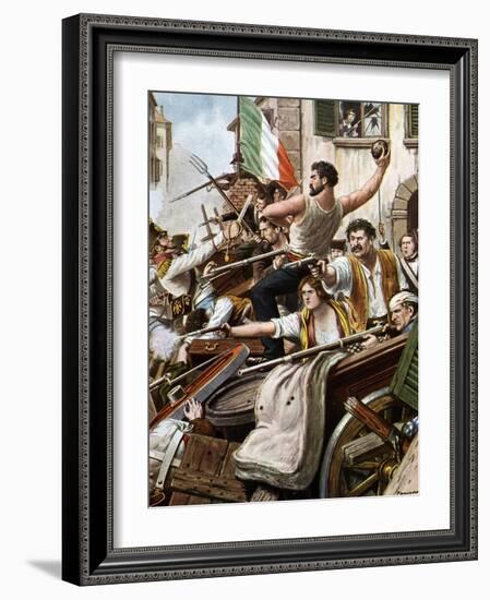 Risorgimento: the Five Days of Milan (Cinque Giornate Di Milano) (18-22 March 1848): it is One of T-Tancredi Scarpelli-Framed Giclee Print